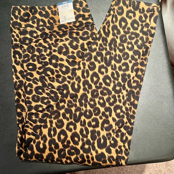 Terra & Sky Leopard Print Pull On Skinny Pants Sz 1X - Picture 1 of 1